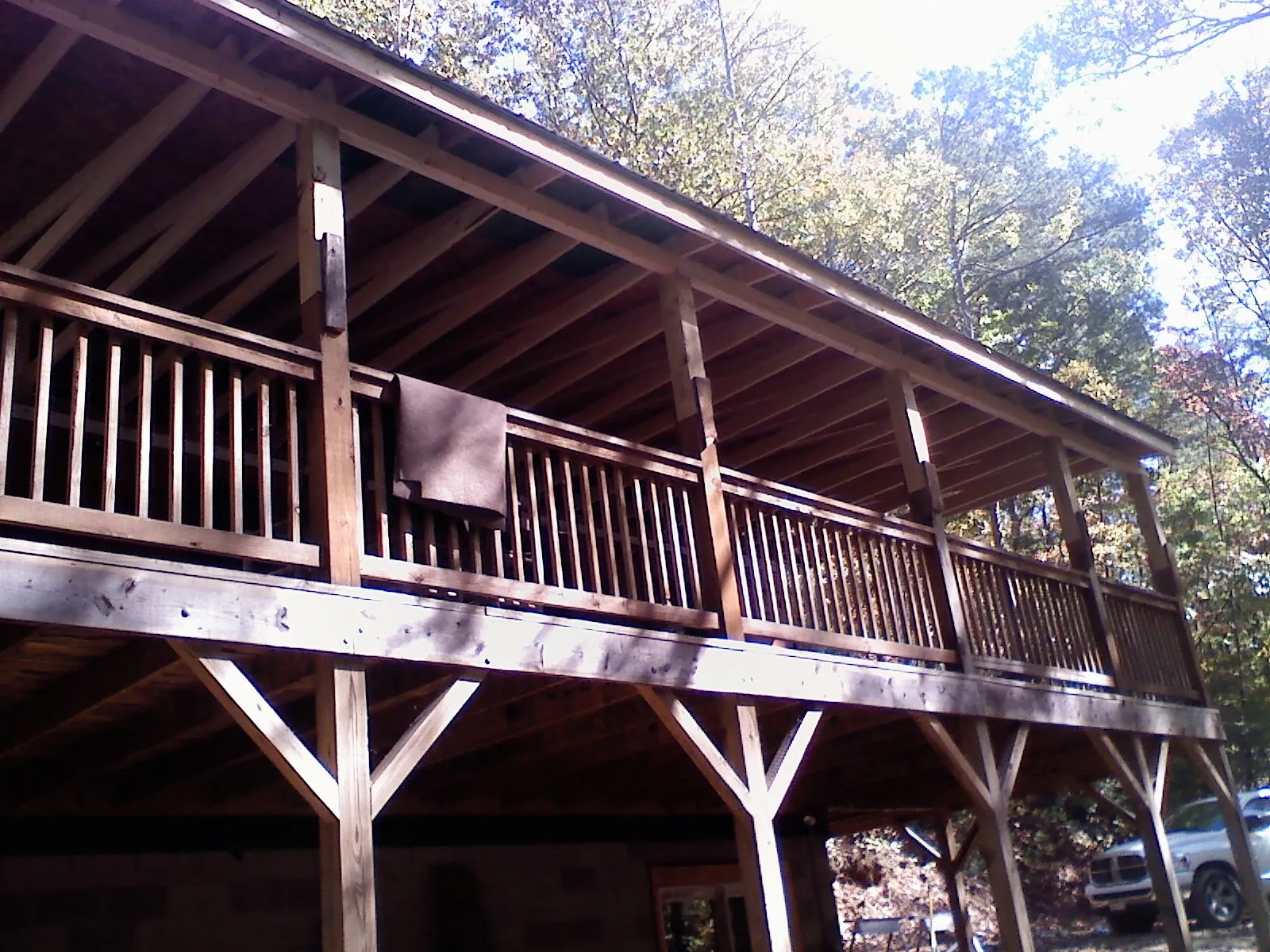 Timber framing under a new elevated porch and deck — Roof Leak Repair in Colerain by Roofing Brothers